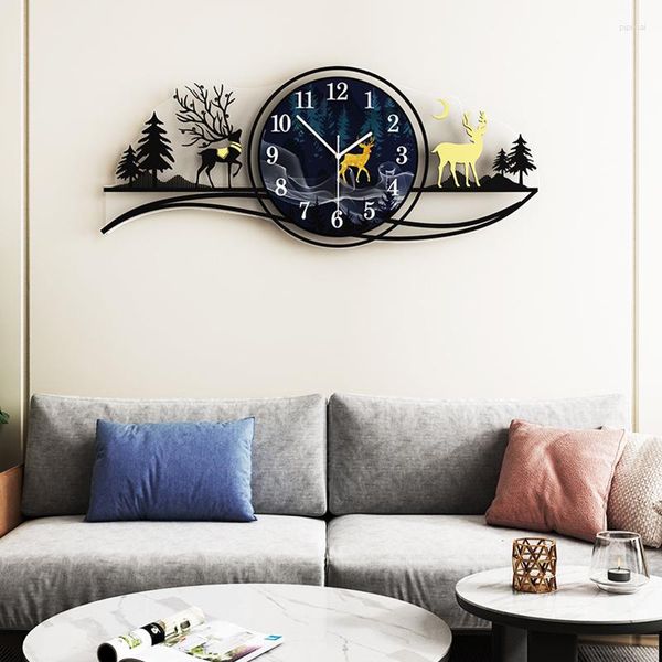 Relógios de parede Decorativa Relógio de grande qualidade Relógio de acrílico Creative Quartz Mudo Decoração Home Sala