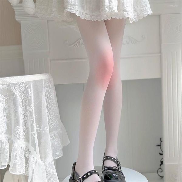 Donne calze arrossite giapponese jk uniforme bianca calze ad alta vita dolci ragazze ultra -sottili cosplay pantyhose lolita ladies doni