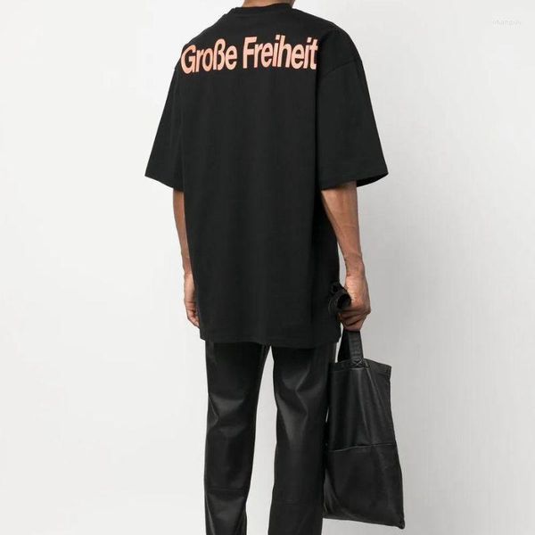 Erkekler Tişörtleri 032C T-Shirt Moda Yazlar Erkekler Giyim Siyah Mektup Grafik Basit Giysiler Büyük Boy Sokak Kadın Tees