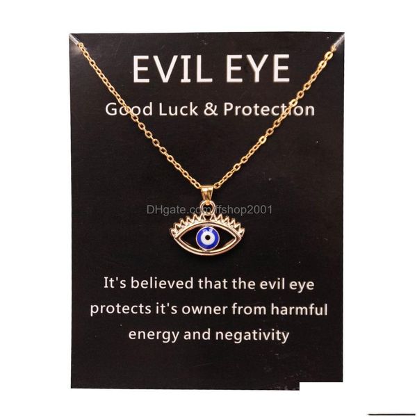 Подвесные ожерелья 2023 Lucky Eyes Collece Fashion Evil Eye Jewelry MTI Цветные аксессуары бросают доставку подвески DHW4A