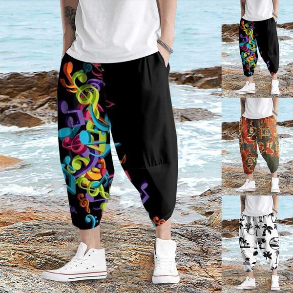 Pantaloni da uomo estate tagliate sottili casual semplici modo semplice sciolto di calze harem di grandi dimensioni boy ragazza jelly sandalo 230815