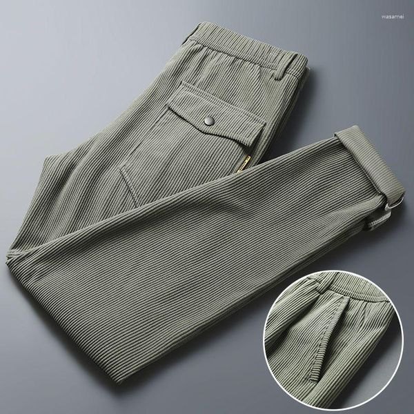 Pantaloni da uomo 4 colori Spesso vellutoy casual 2023 inverno inverno business Fashion allunga vestiti di marca maschili abiti da maschio