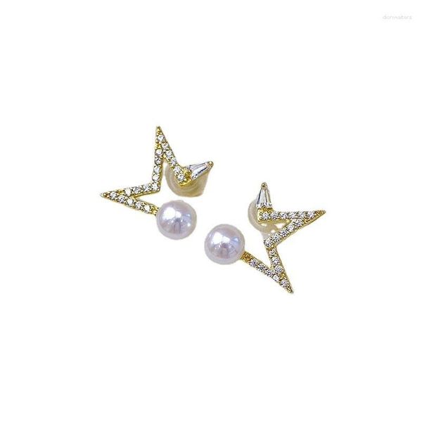 Orecchini per borchie AB903 LEFEI Fashion Trendy Classico Luxuria Lustre Lustre 67mm Akoya Round Star Earring Women 925 Silver Party Charm