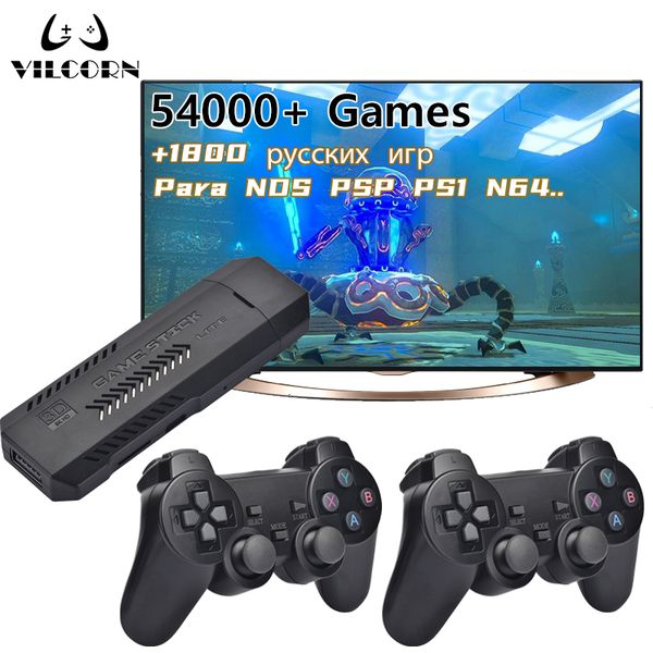 Game Controller Joysticks GSPRO Video Console 4K HD TV Stick Retro Portable Gaming 50 Emulatori per NDS PSP PS1 N64 230816