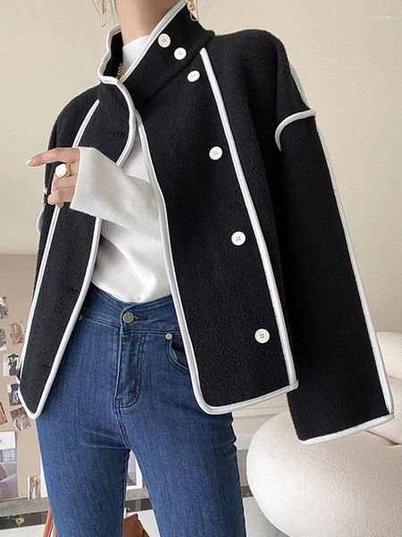 Женские куртки высококачественные подставки контрастных цветных жемчужных бархатных слоев