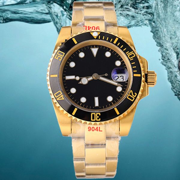 Orologi per orologi da maschera per gli orologi da maschera da uomo per i sottomarini meccanici automatici di alta qualità Montre impermeabile Montre Luxe per uomini orologi neri da 41 mm