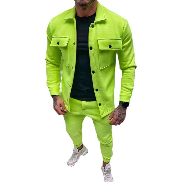 Erkek Trailsits Sonbahar ve Kış Moda Ceketi Pantolon İki Parça Set Sıcak Satış Erkek Giyim Yeni Moda Trendi Düz Renk Erkek Moda Seti