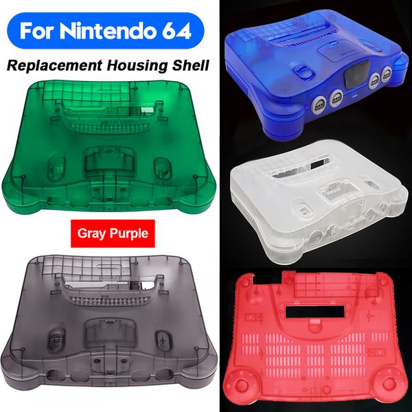 Mobiltelefonhalterhalter 7 Farben Ersatz für Kunststoffhäuser Hülle Durchlösliche Hülle kompatibel für Nintendo N64 Retro Videospielkonsole Transparent Box 230816