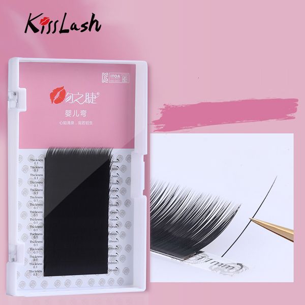 Falsche Wimpern 16 Reihen individuelle weiche Natur Nerzzilia Baby gebogene Augen Lash Korea Mmakeup Tool 230816