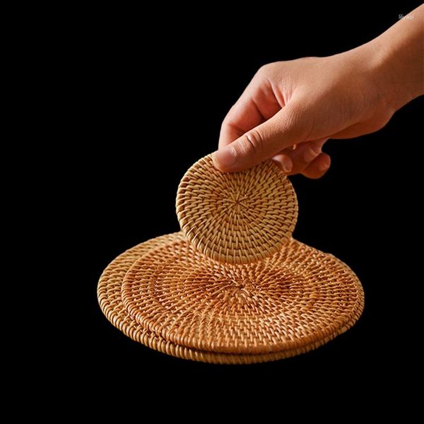 Tavol tabella rondella rotonda rotonda rattan pad pad isolanti isolanti placemat imbottitura accessori per decorazioni cucina