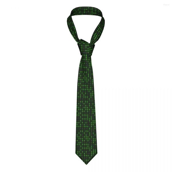 Laço laços de código binário Programação Men Cotas de gravatas Poliéster skinny 8 cm Algoritmo de robô clássico Acessórios de amarração do pescoço Cravat Casamento cosplay
