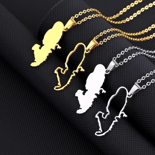 Colares pendentes France Martinique Map Map Colleclace Aço inoxidável para homens homens Gold Silver Color Charm Fashion Jóias Presente de joias