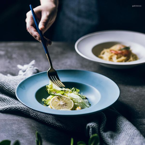 Piastre per la pasta per piastre per ceramica creativa nordica da 9 pollici per le forniture da ristorazione da tavolo da tavolo da tavolo da casa da 9 pollici