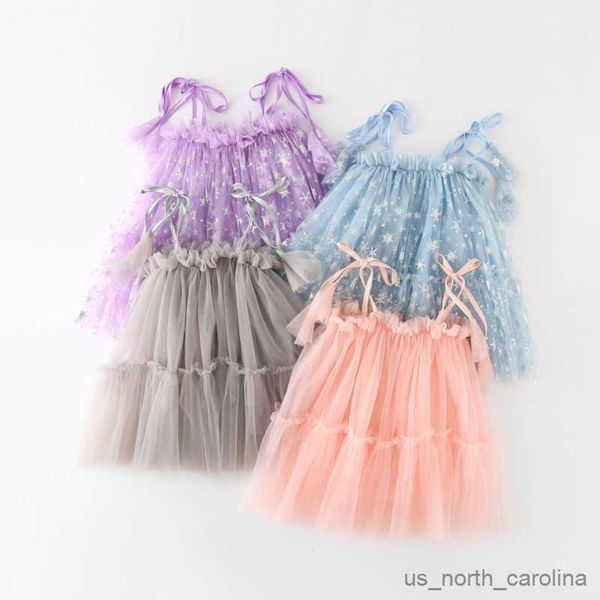 Девушка платья для девочки платье на день рождения платье для ремня для девушки одежда для девочек лето синие снежинки принцесса сетка