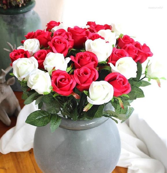 Dekorative Blumen künstlicher Rose Seidenhandwerk echte Berührung für Hochzeits Weihnachtszimmer Dekoration 7 Farbverkauf 2023 Stil Stil