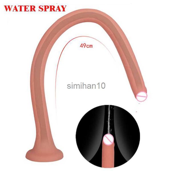 Dililos/Dongs Nuovo schizzi di Spiraggio a spruzzo di acqua spray pene realistico grande cazzo di aspirazione del pene lungo la tazza di masturbatore femmina di masticatoli per le donne HKD230816