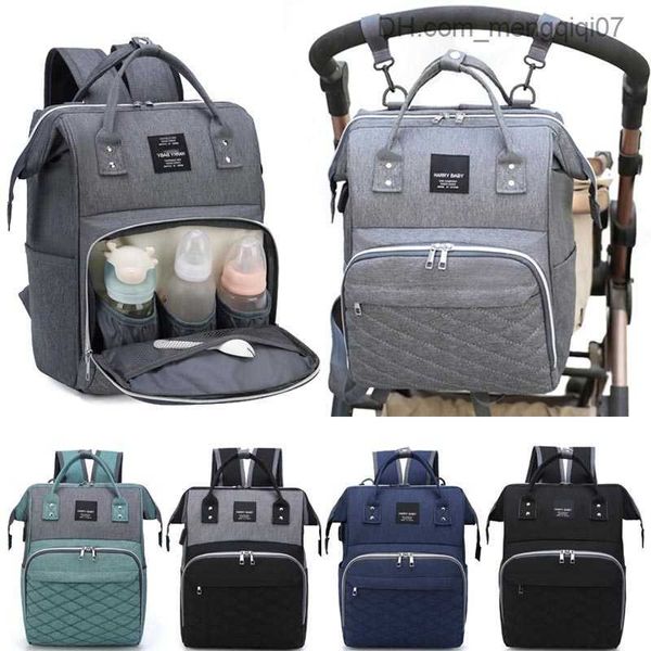 Bolsas de fraldas Mamãe de bebê mamãe à prova d'água de grande capacidade Gerenciador de porta USB Gerenciador de fraldas Backpack Z230816