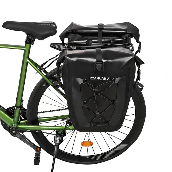 Paniers Bags 25L Bike Pannier Bag Big Capacity Capacitar rack traseiro de traseiro preto Viagem Bicicleta Acessórios de mochila 230815