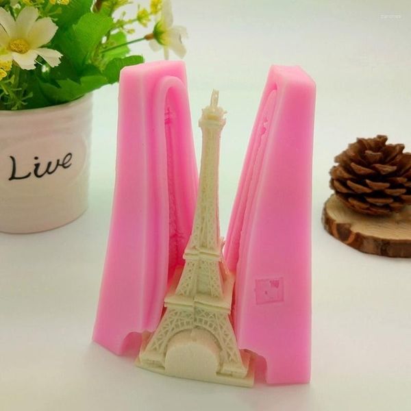 Moldes de cozimento 2pcs não com cheiro 3D Eiffel Tower Silicone FONDANT MOLDES PARA DIY BOLO DE DECORAÇÃO DO SOAP