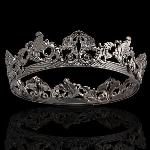 Hochzeitshaarschmuck Legierung König Königin Königin Runde Kronenparty Haarzubehör für Kostüm Cosplay Prom Festzug Homecoming Hochzeit Schwarz Krone 230815