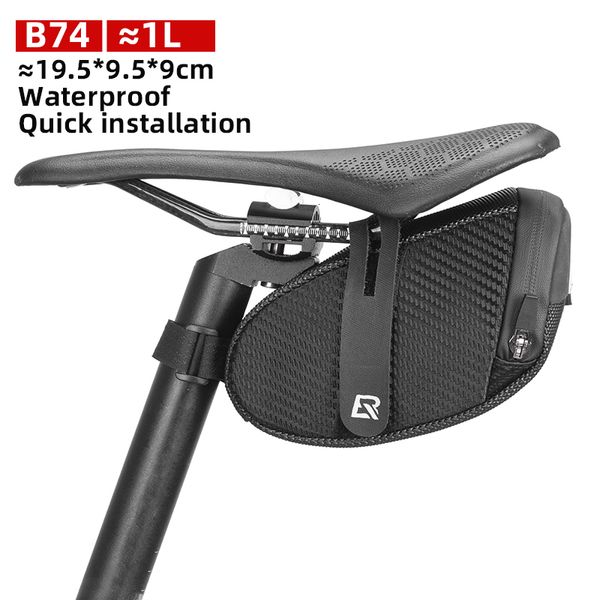 Panniers Çantaları Rockbros Bisiklet Eyer Torbası 3D Kabuk Yağmur Geçidi Yansıtma Şok geçirmez Bisiklet Tüpü Arka Kuyruk Seatpost Aksesuarları 230815