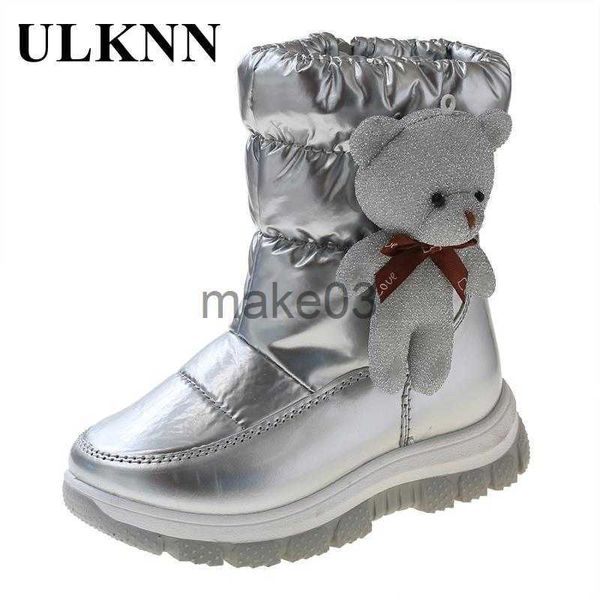 Stivali per bambini stivali da neve peluche calde stivali inverno inverno scarpe ragazze calde pelliccia impermeabile antiskid boys stivali caviglia per bambini scarpe invernali j230816