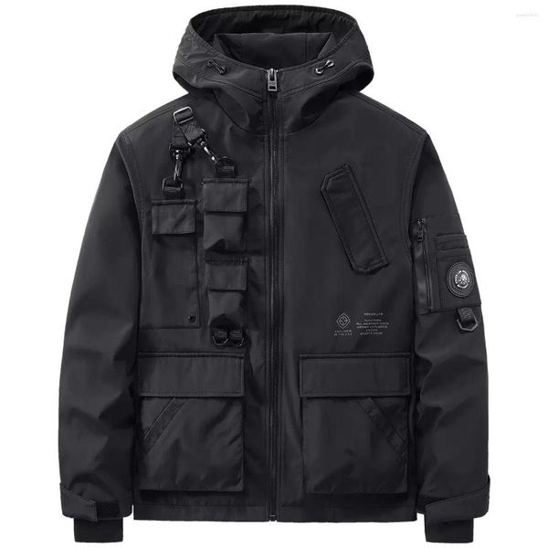 Herrenjacken Unisex Tactical Kapuze Männer Militär funktionaler Multi -Taschen -Schichten Windbreaker HipHop Streetwear männliche Kleidung Techwear