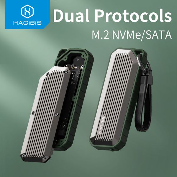 Festplatten Hagibis M2 SSD -Fall NVMe ngff sata Dual Protokollgehäuse M 2 bis USB 3 1 Gen2 -Adapter für NVME PCIE Disk Box 230816