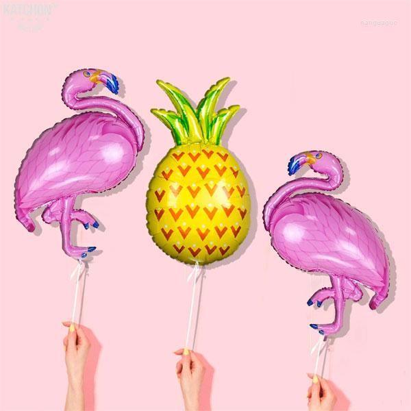 Decoração de festas Flamingo e abacaxi Helium Balloon Pack de 3 | 2 1 suprimentos