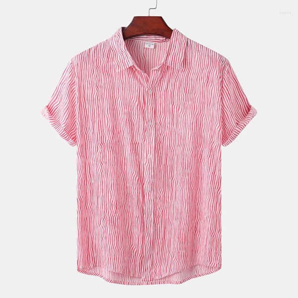 Herren lässige Hemden Sommer Männer Kokosnussbaum gedruckt Lapel Fashion Beach Kurzarm Tops 2023 Baumwoll Hawaiian Shirt 6xl