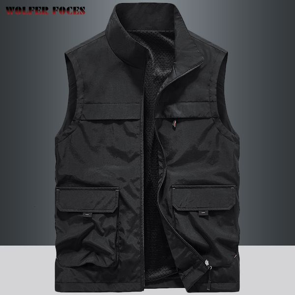 Gilet da uomo Gilet estivo Gilet da uomo Gilet da esterno P ography Cappotto da campeggio Uomo Capispalla maschile Strumento Giacca da lavoro senza maniche di lusso con zip 230815