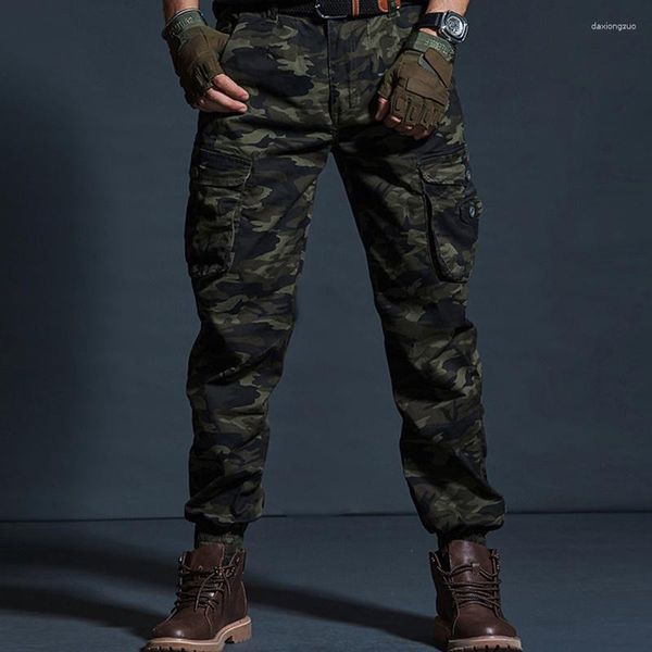 Herrenhosen 2023 Casual Camouflage Black Cargo für Männer Militärische taktische Jogger Multipocket-Hosen Armee Wanderung im männlichen Wandern