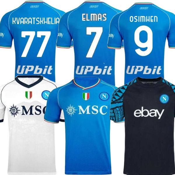 Kvaratskhelia 23 24 Napoli Soccer Jerseys Halloween Camisa especial Minjae Maillot Naples Kids Zielinski H.Lozano Osimhen Politano Fã