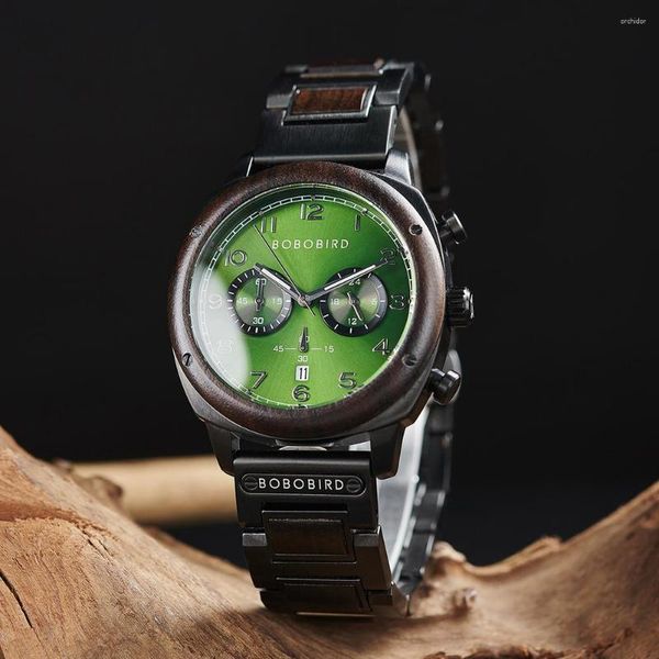 Orologi da polso bobo uccello reloj hombre top sports quarzo uomini guardare 3at cronografo waterproof cronografo orologio da polso relogio masculino regalo