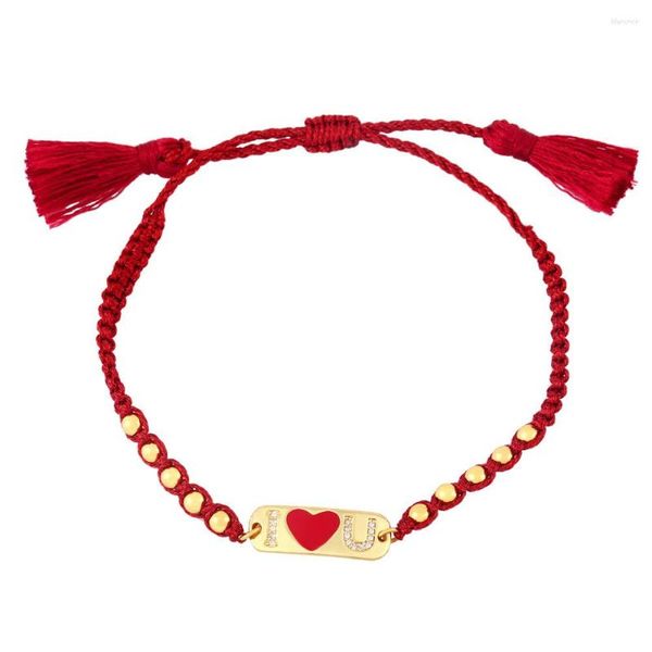 Link Armbänder gewebte Freundschaftsgurt für Frauen Perlen