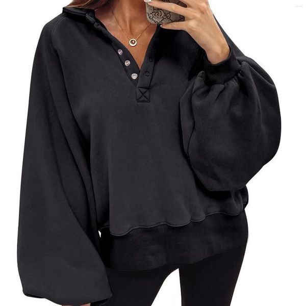 Damen Hoodies Solid Color Long Sleeves Sweatshirt 4 Größe Wählen