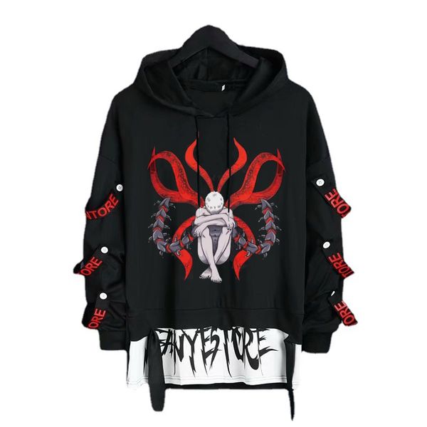 Herren Hoodies Sweatshirts Anime Tokyo Ghul Streetwear Patchwork Hoodies Drucken Hoodies Kaneki Ken Cartoon lässig Sweatshirts Unisex Y2K Kleidung übergroß 230815