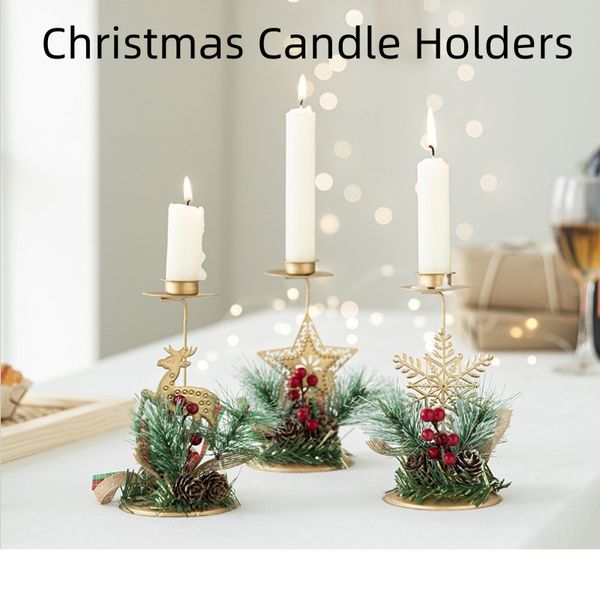Porta di candele Mini Cangoli di Natale Decorazione per tavolo per l'arredamento di Natale Centrotavola Porta portatile portatile Ornamenti per feste di Natale Regali per la casa Decorazione