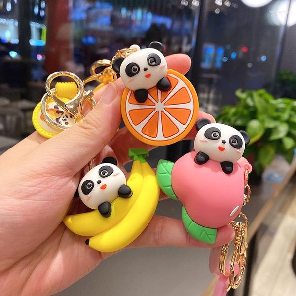 Keychains Fruit Panda Key Schlüsselbundwagen Mobiltelefon