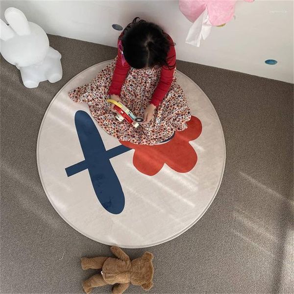 Teppiche koreanische Stil Blumenform für Kinder Baby spielen runde Teppichzelt Playmat Born Po Requisiten Heimschlafzimmer Dekoration