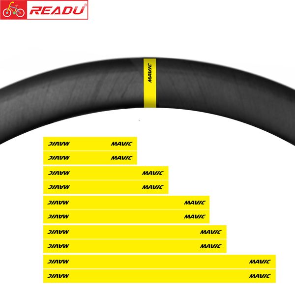 Classive per automobili Readu Road Bike Wheelset Assioni per decalcomanie gialle Bordi per biciclette Adesivi per bici 230815