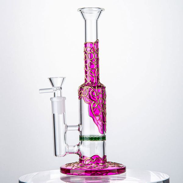 Toptan Harman Heady Cam Bongs Beecomb Perc Yağ Teçhizat Dab Düz Tüp Su Boruları 14mm Kadın Eklemi 9 inç Bong Buz Timi Kase Duş Başlık