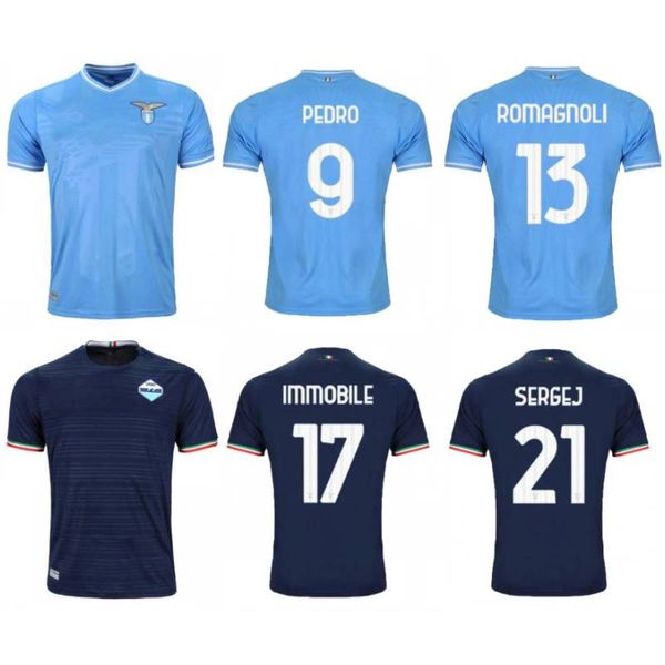 2023/24 Maglie da calcio Lazio 2024 Pedro Kamada F. Anderson Luis Alberto Cancellieri Shirt da calcio Mens Immobile Isaksen Taty Marusic Uniforms