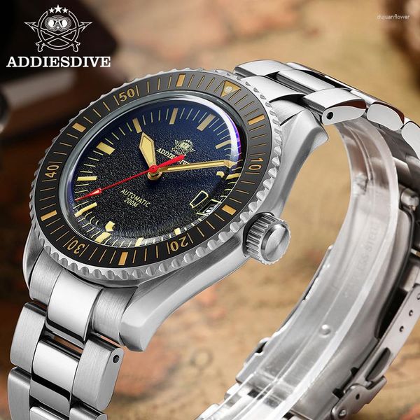 Avanadores de pulso Addies Dive Men's Luxury Watch AD2105 Caso de aço inoxidável C3 Super luminoso NH35 Sapphire Crystal 200m Diving Watches