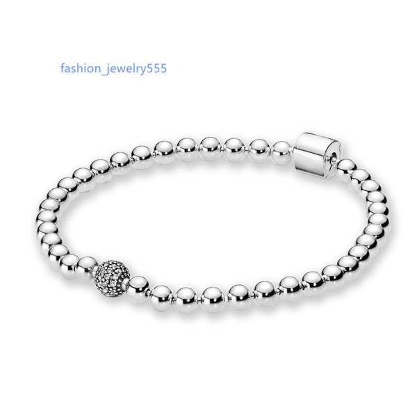 Charme Armbänder neue heiße schöne Frauenperlen Pave Armband Sommerschmuck für Pandora 925 Sterling Silber Handkette Perlen Armbänder mit Originalschachtel