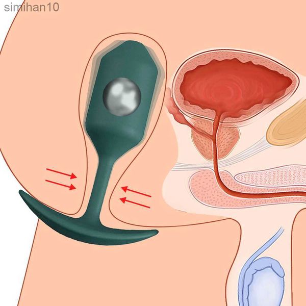 Анальные игрушки прикладные штекеры дилдо Силиконовый Анальный насос с шариком из бусинного шарика Мужчины с простатой массаж задний заседание для влагалища Женские сексуальные игрушки Anal Plug Hkd230816