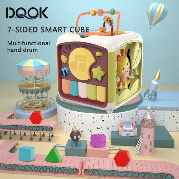 Sports Toys Baby Activity Cube Coberller 7 em 1 Caminhão educacional Musical Toy Bead Maze Counting Discovery For Kids Learning 230816