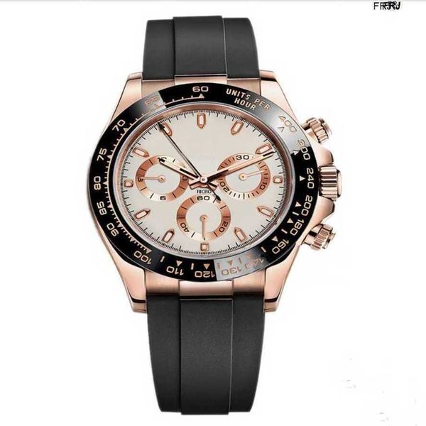 Rolaxs Watch Designer Es Mens Wristwatch Master Design Sports Ceramic Ring Rose Gold Stainless Steel Case Rubber Strap Foldi V3kw Frj