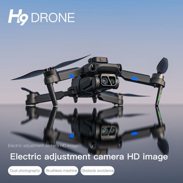 H9 Katlanabilir Yeni Başlayan Drone Fırçasız Motor İHA HD Hava Fotoğrafçılık Drone Optik Akış Konumlandırma Katlanır Uçak Uçan Dronlar