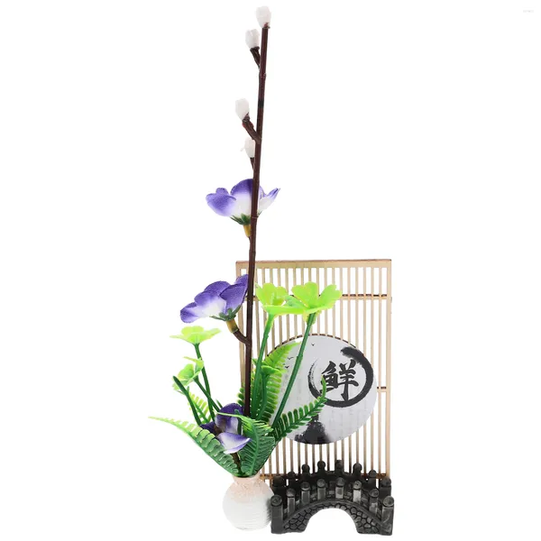 Dinnerware sets plantas domésticas sashimi placa flor de flor artificial mini japonês mesa floral decoração
